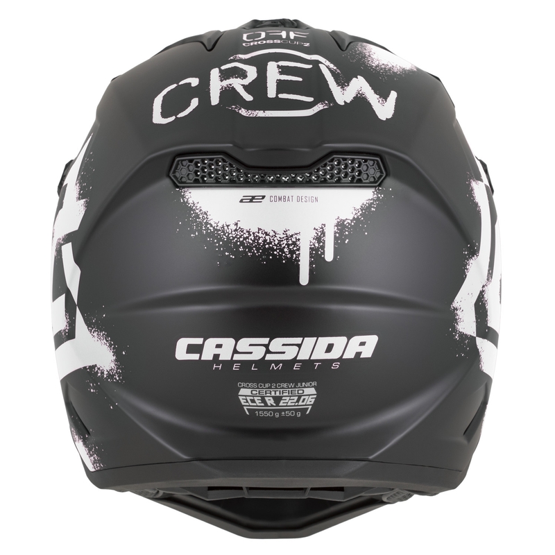 Dětská motokrosová helma na motorku Cassida Cross Cup 2 Crew Junior matná černo-bílá