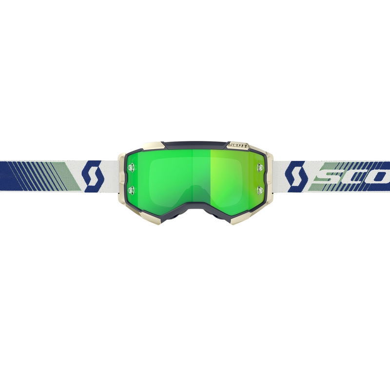 Motokrosové brýle SCOTT Fury CH modro-zelené s zeleným zrcadlovým plexi