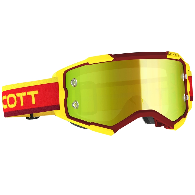 Motokrosové brýle SCOTT Fury CH červeno-žluté se žlutým zrcadlovým plexi