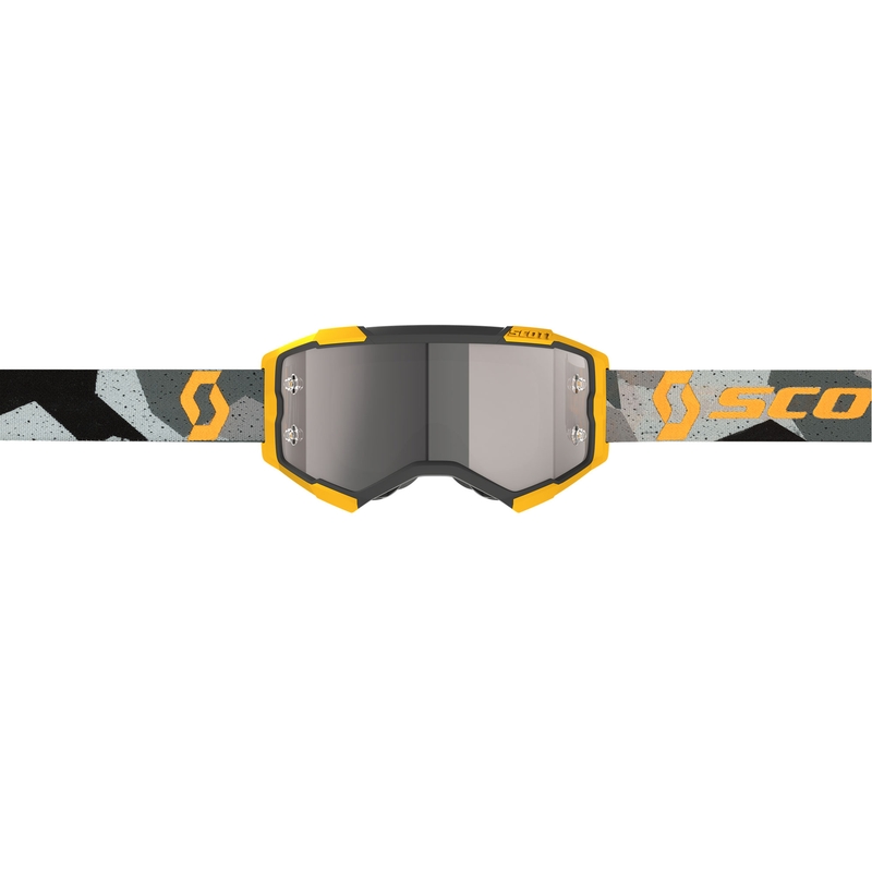 Motokrosové brýle SCOTT Fury CH camo šedo-žluté se stříbrným zrcadlovým plexi