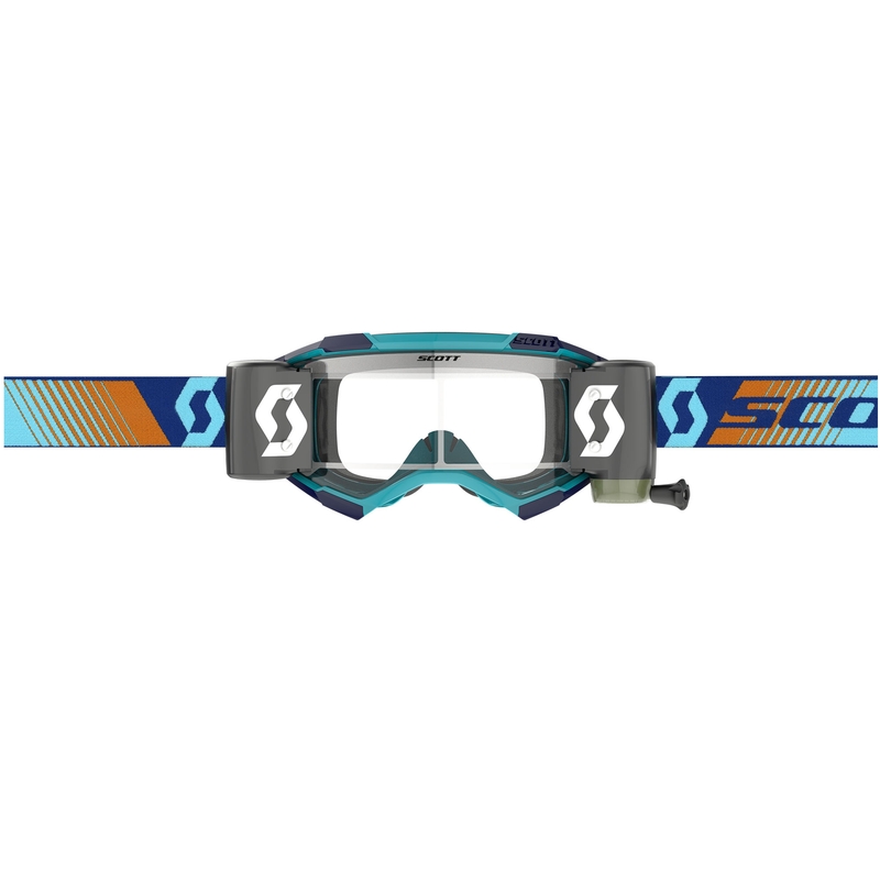 Motokrosové brýle SCOTT Fury WFS modro-oranžové s čirým plexi