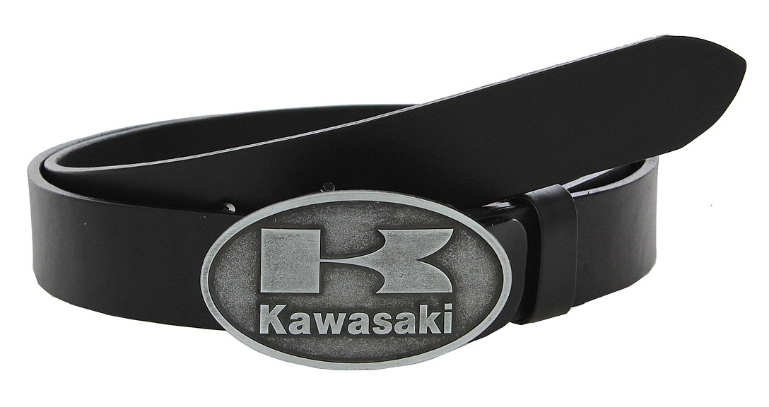Kožený moto opasek se sponou Kawasaki Velikost: 80