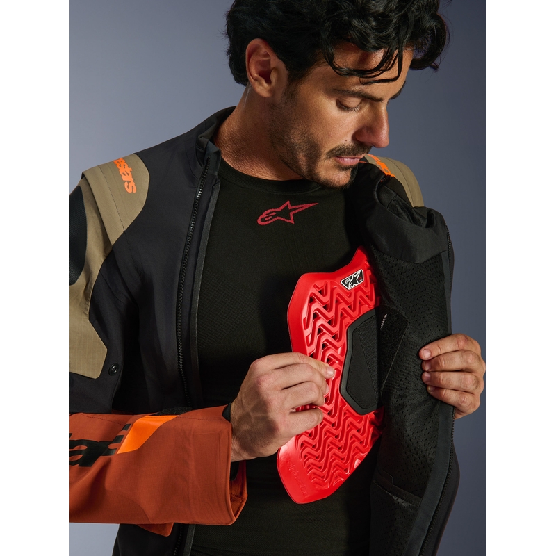 Bunda na motorku Alpinestars Halo PRO Drystar XF světle hnědo-tmavě oranžovo-černá