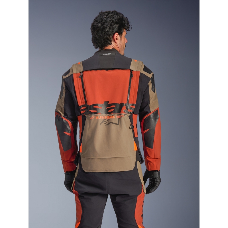 Bunda na motorku Alpinestars Halo PRO Drystar XF světle hnědo-tmavě oranžovo-černá