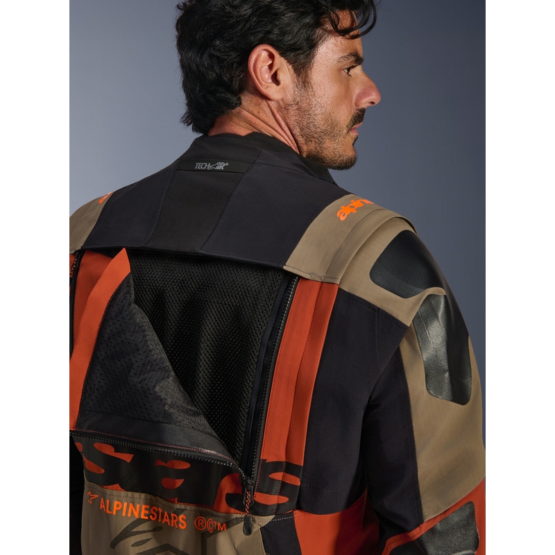Bunda na motorku Alpinestars Halo PRO Drystar XF světle hnědo-tmavě oranžovo-černá