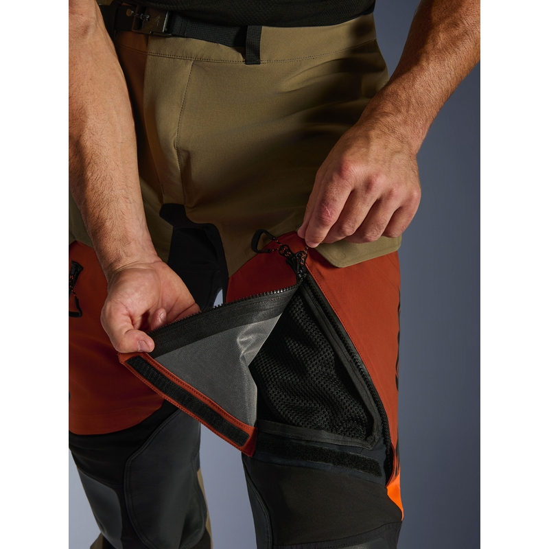 Kalhoty na motorku Alpinestars Halo PRO Drystar XF světle hnědo-tmavě oranžovo-černé