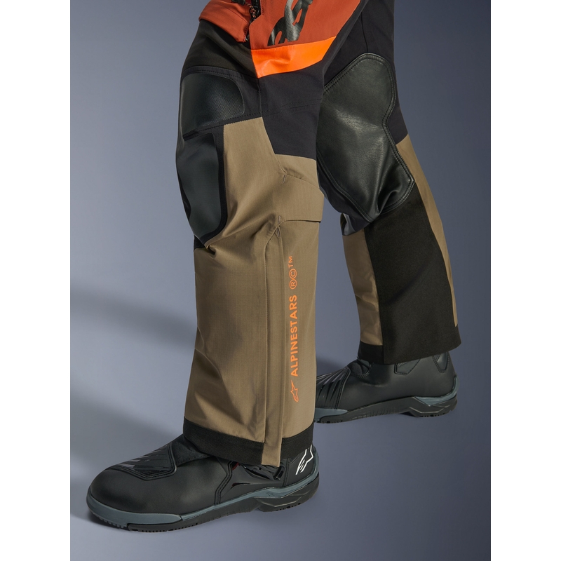 Kalhoty na motorku Alpinestars Halo PRO Drystar XF světle hnědo-tmavě oranžovo-černé