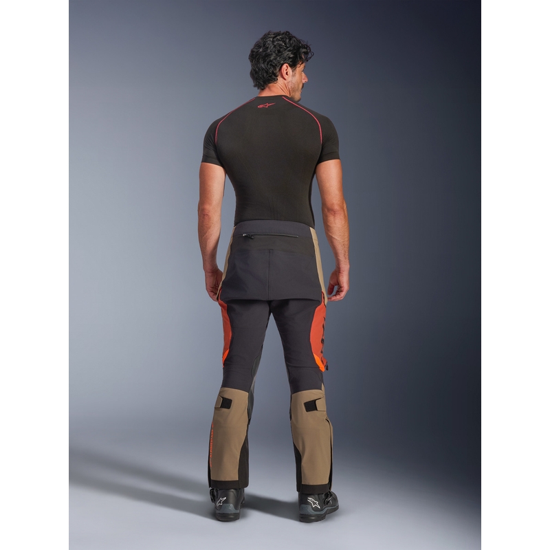 Kalhoty na motorku Alpinestars Halo PRO Drystar XF světle hnědo-tmavě oranžovo-černé