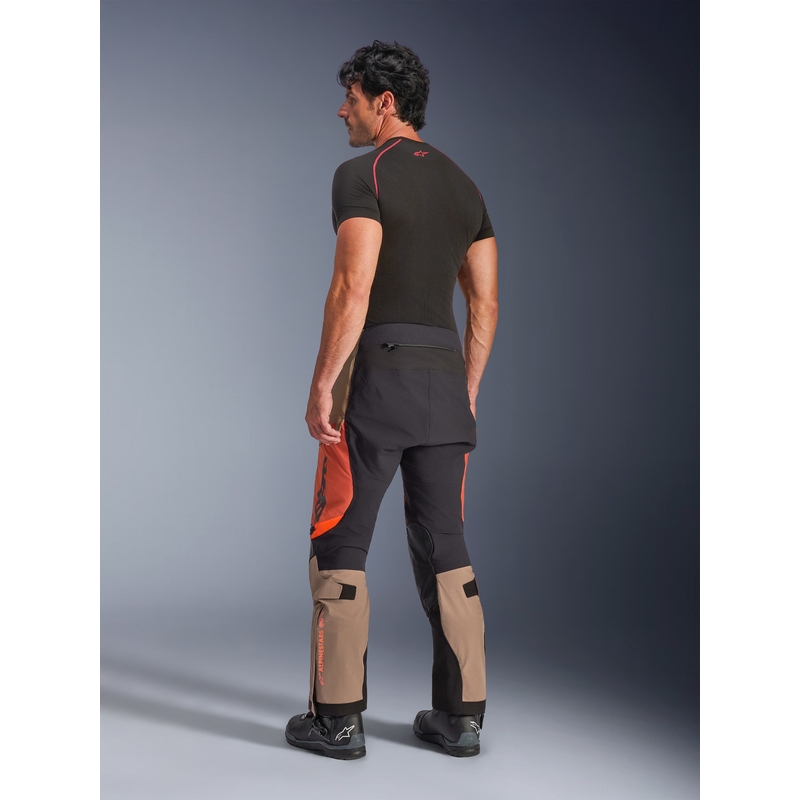Kalhoty na motorku Alpinestars Halo PRO Drystar XF světle hnědo-tmavě oranžovo-černé