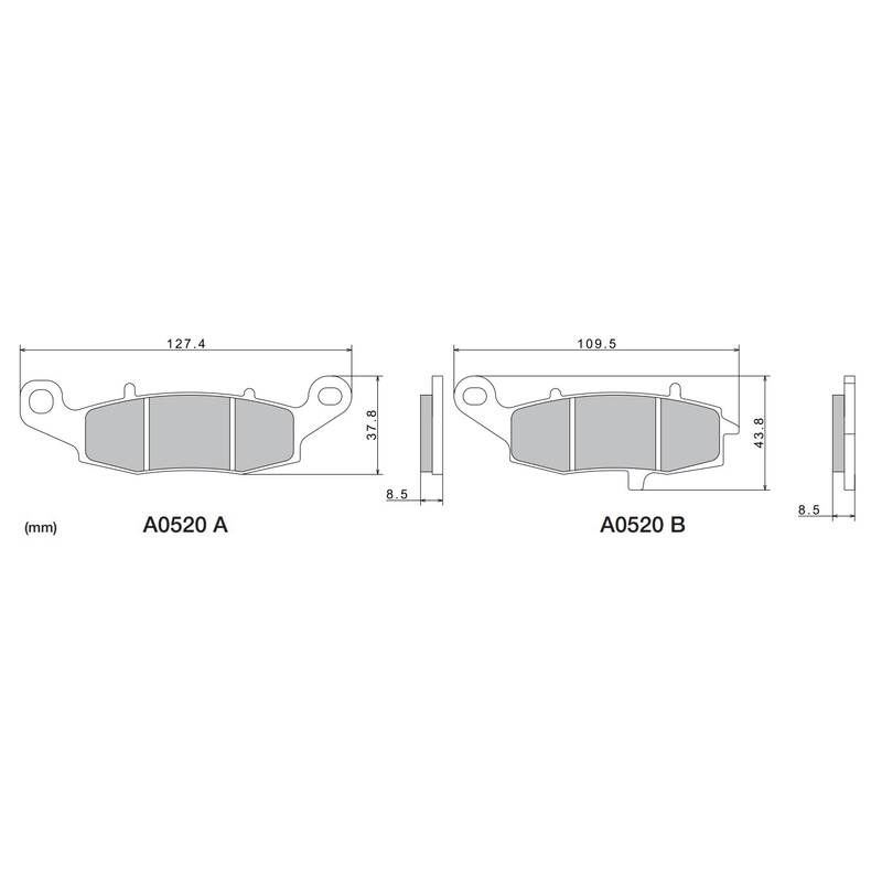 Brzdové destičky NISSIN semi-metalická směs M501-401 2 ks