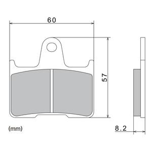 Brzdové destičky NISSIN semi-metalická směs 60x57x8.2 mm 2 ks