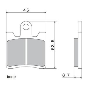 Brzdové destičky NISSIN semi-metalická směs 40x53.5x8.7 mm 2 ks
