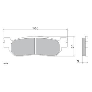 Brzdové destičky NISSIN semi-metalická směs 100x31x9 mm 2 ks