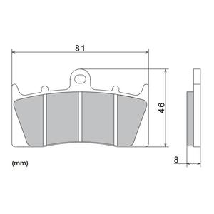 Brzdové destičky NISSIN semi-metalická směs 81x46x8 mm 2 ks