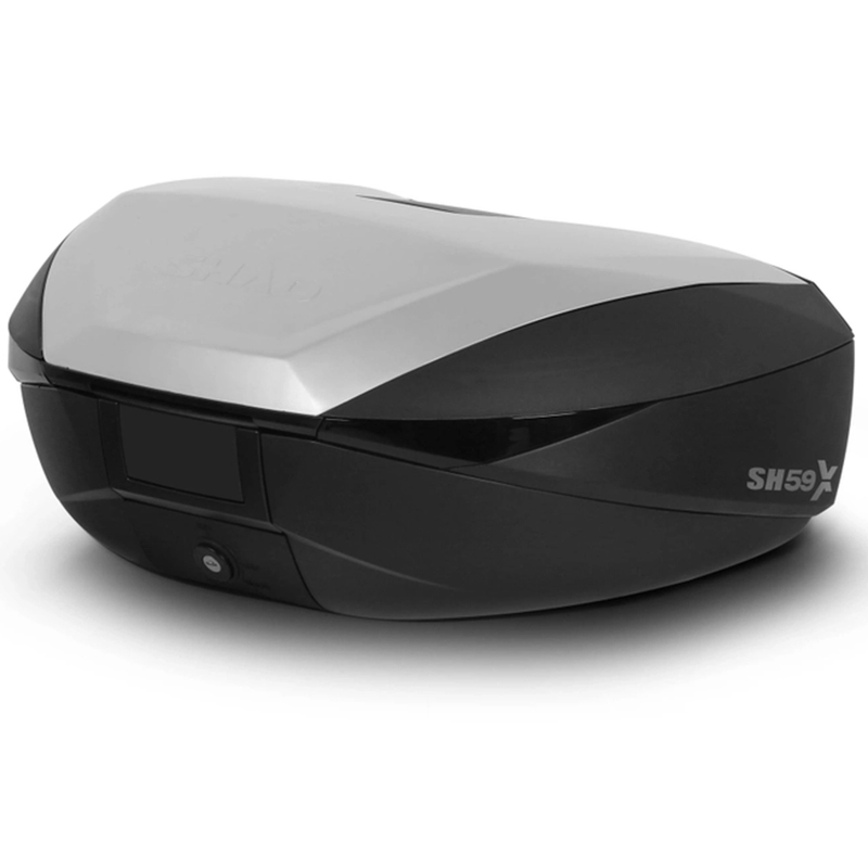 Vrchní kufr na motorku SHAD SH59X černý s hliníkovým krytem (rozšiřitelný koncept) se zámkem PREMIUM SMART