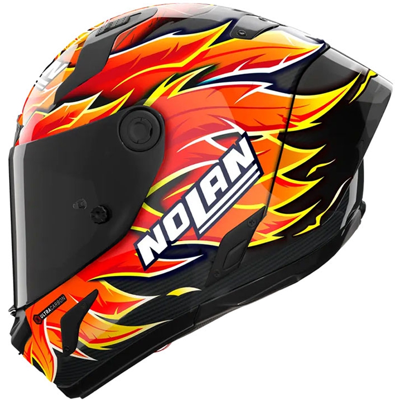 Integrální helma na motorku Nolan X-804 RS Ultra Carbon Replica Iannone 368 černo-červeno-oranžovo-žlutá