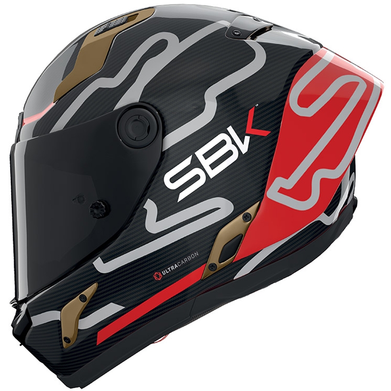 Integrální helma na motorku Nolan X-804 RS Ultra Carbon SBK 360 lesklá černo-červeno-zlatá