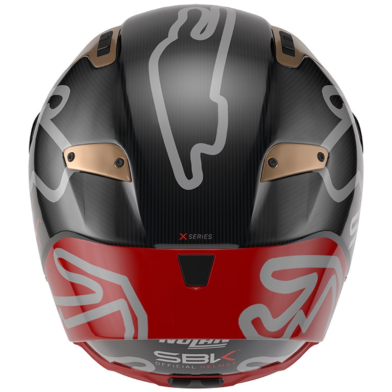 Integrální helma na motorku Nolan X-804 RS Ultra Carbon SBK 360 lesklá černo-červeno-zlatá