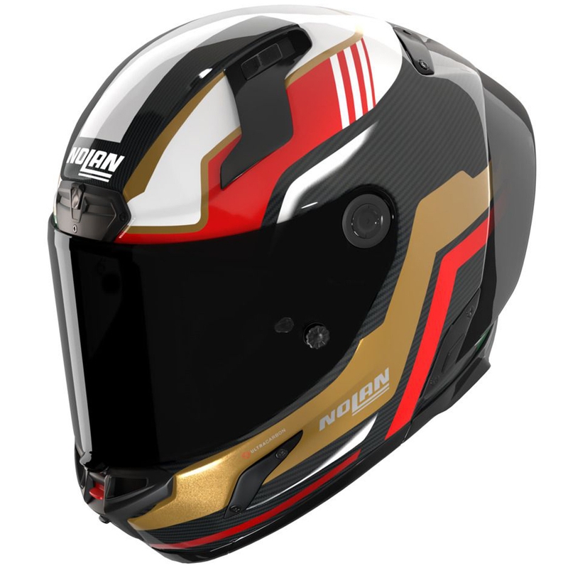 Integrální helma na motorku Nolan X-804 RS Ultra Carbon Piega 367 lesklá černo-zlato-červeno-zelená