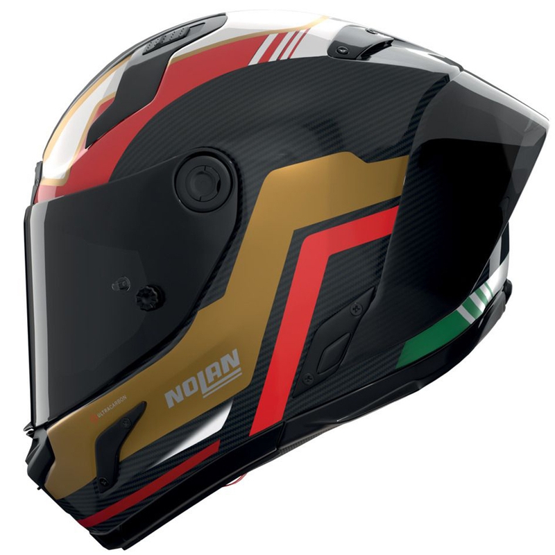 Integrální helma na motorku Nolan X-804 RS Ultra Carbon Piega 367 lesklá černo-zlato-červeno-zelená