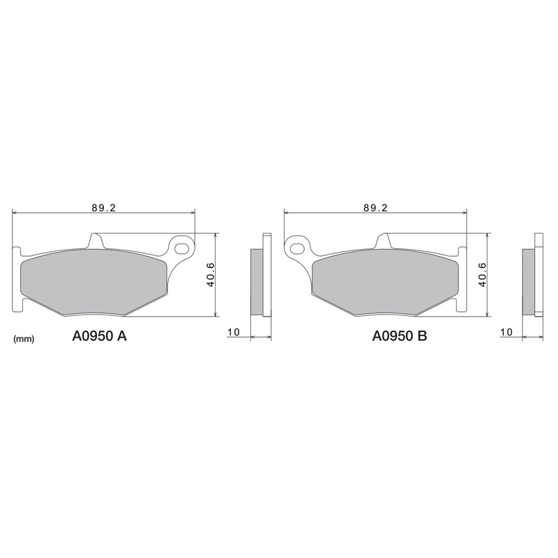 Brzdové destičky NISSIN semi-metalická směs 89.2x40.6x10 mm 2 ks