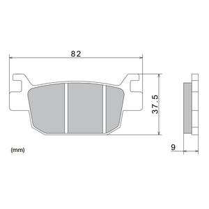 Brzdové destičky NISSIN semi-metalická směs 82x37.5x9 mm 2 ks