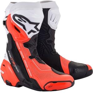 Boty na motorku Alpinestars Supertech R Vented černo-bílo-fluo červené