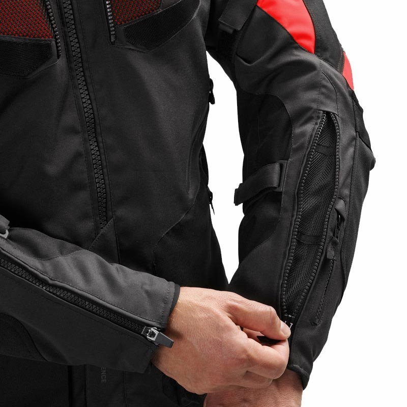 Bunda na motorku Rebelhorn Hiker IV černo-tmavě šedo-červená