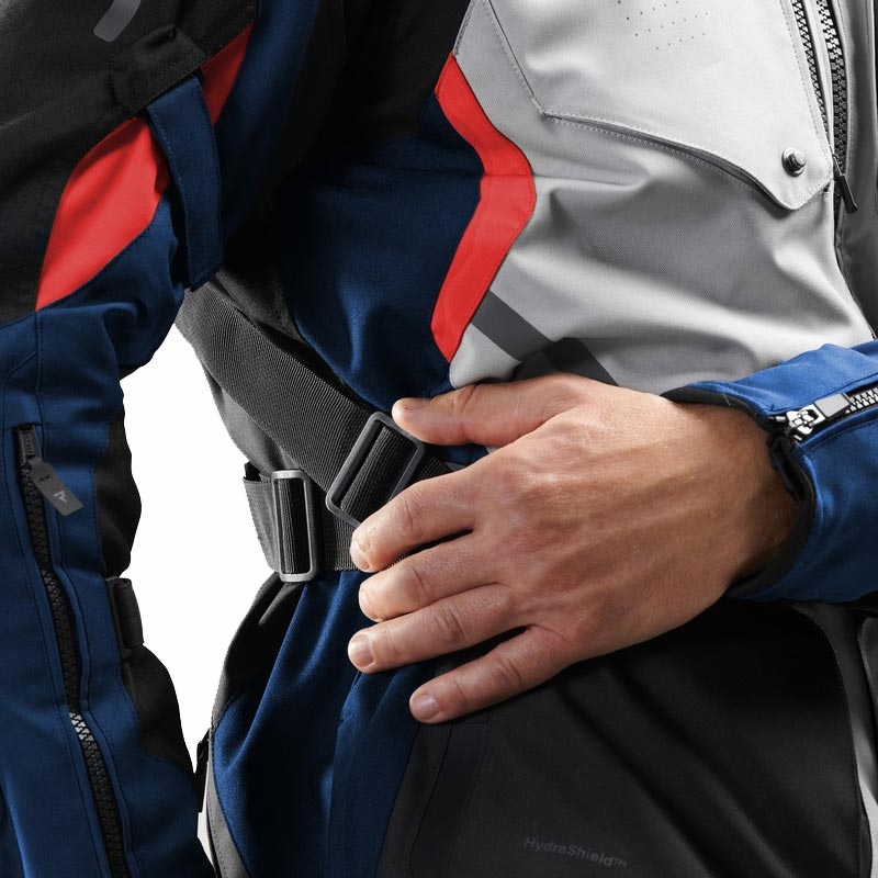 Bunda na motorku Rebelhorn Hiker IV světle šedo-modro-červená
