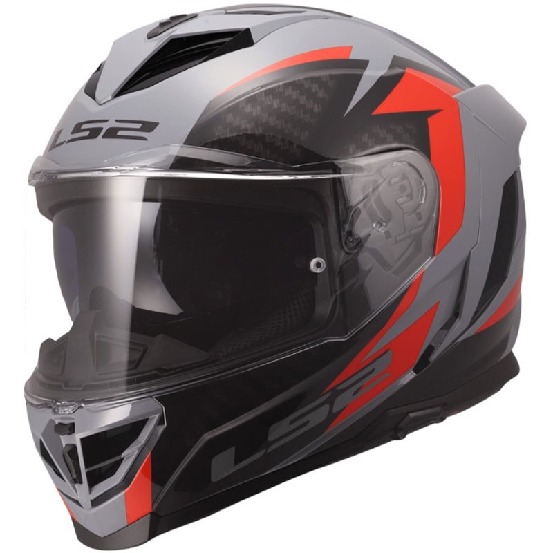 Integrální helma na motorku LS2 FF818 Storm III Dynamo lesklá šedo-červená