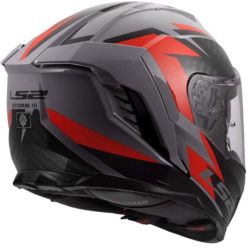 Integrální helma na motorku LS2 FF818 Storm III Dynamo lesklá šedo-červená