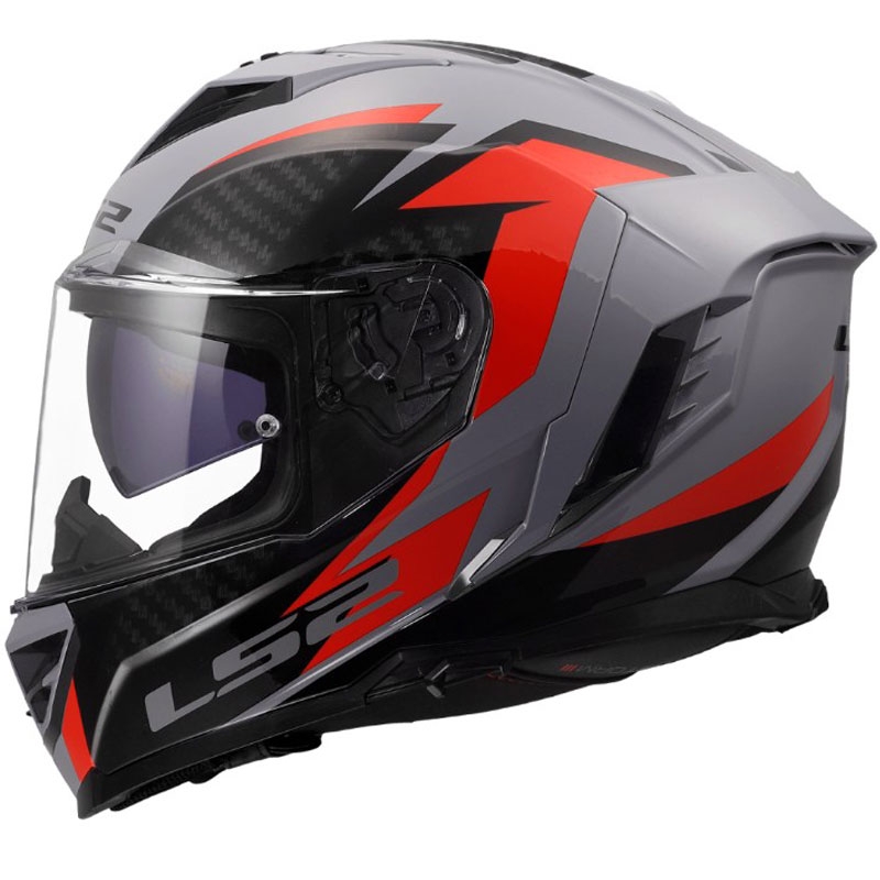 Integrální helma na motorku LS2 FF818 Storm III Dynamo lesklá šedo-červená