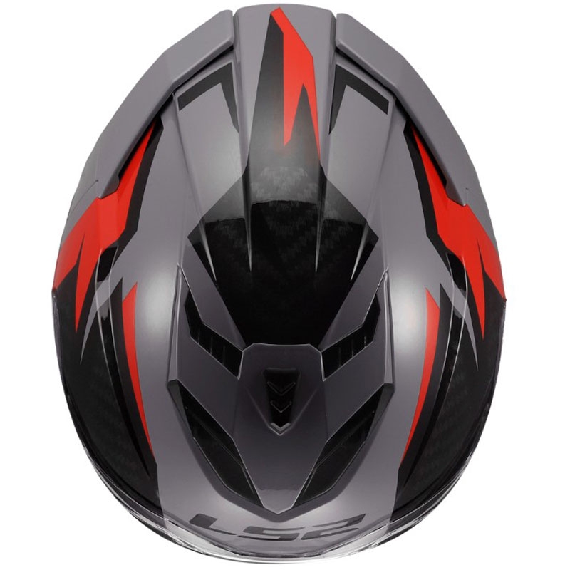 Integrální helma na motorku LS2 FF818 Storm III Dynamo lesklá šedo-červená