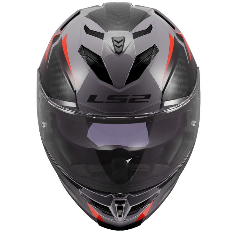 Integrální helma na motorku LS2 FF818 Storm III Dynamo lesklá šedo-červená