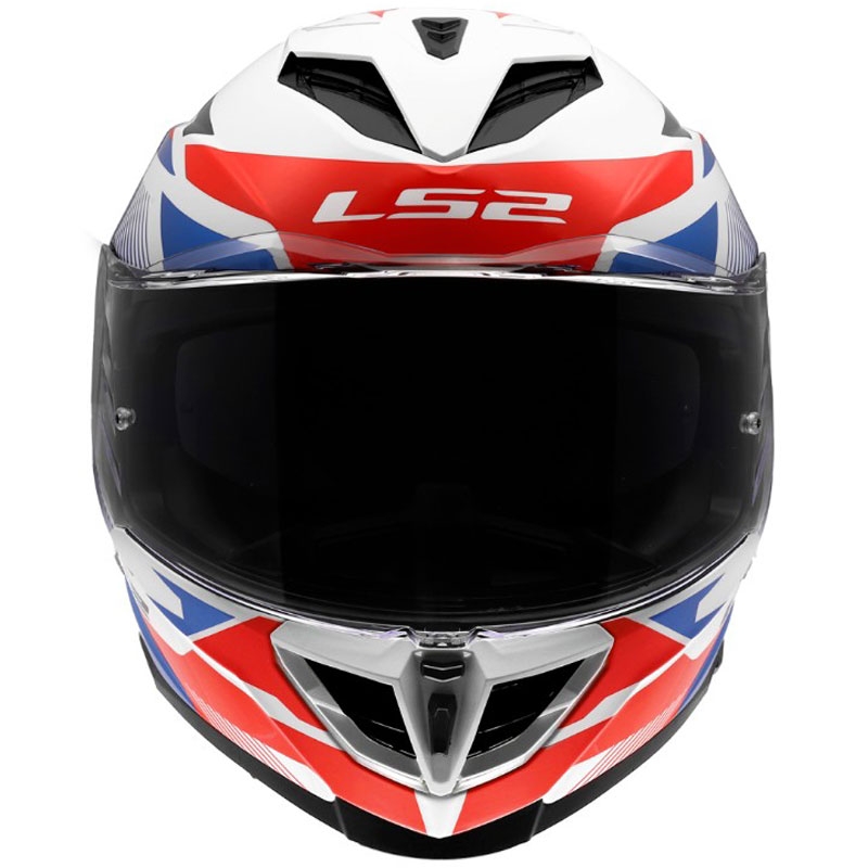 Integrální helma na motorku LS2 FF818 Storm III Komai lesklá bílo-modro-červená