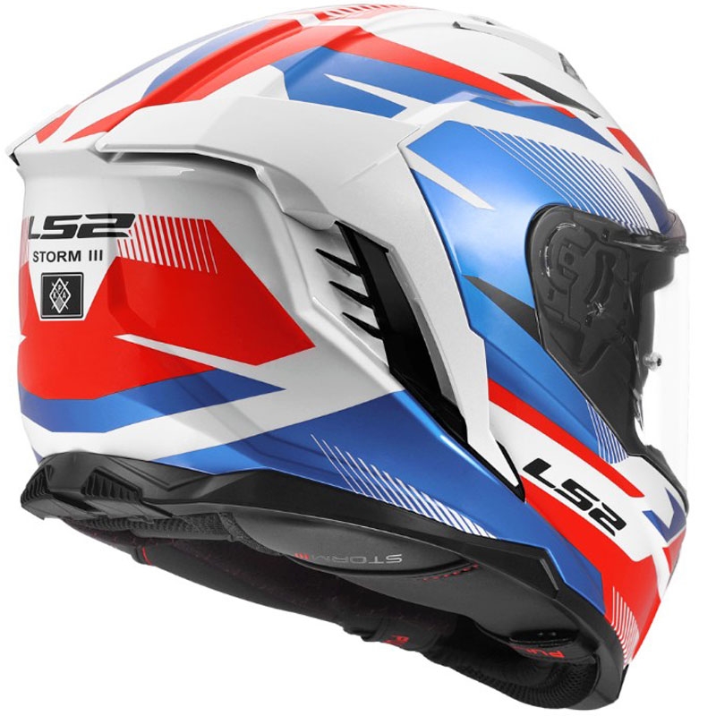 Integrální helma na motorku LS2 FF818 Storm III Komai lesklá bílo-modro-červená