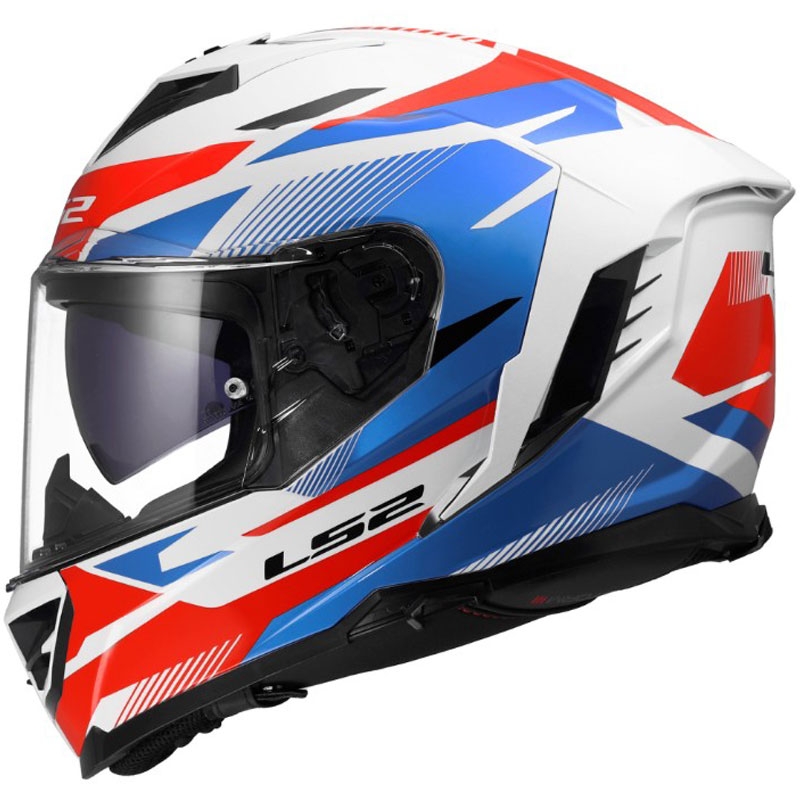 Integrální helma na motorku LS2 FF818 Storm III Komai lesklá bílo-modro-červená