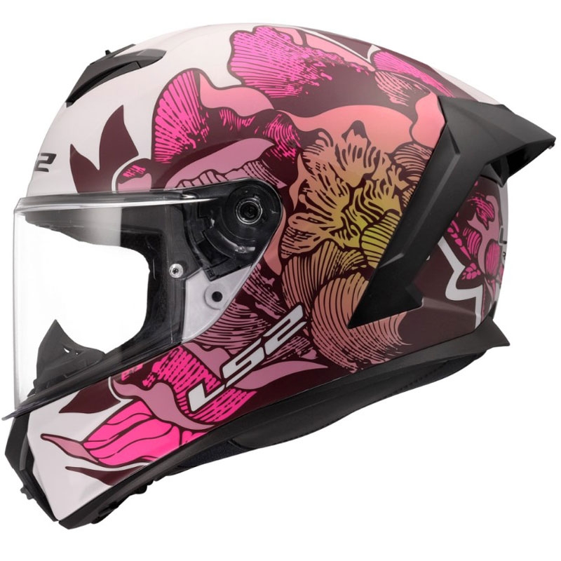 Integrální helma na motorku LS2 FF820 Rapid III Poppies II lesklá bílo-růžová