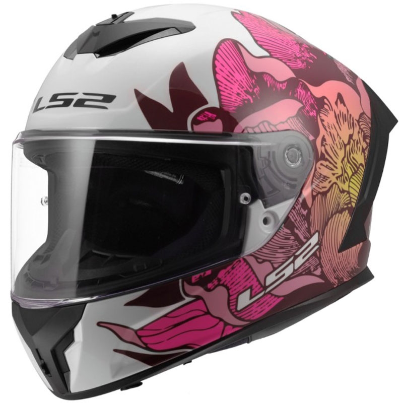 Integrální helma na motorku LS2 FF820 Rapid III Poppies II lesklá bílo-růžová