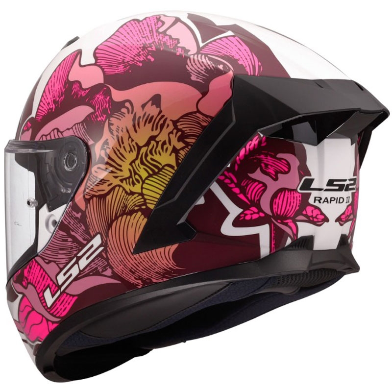 Integrální helma na motorku LS2 FF820 Rapid III Poppies II lesklá bílo-růžová