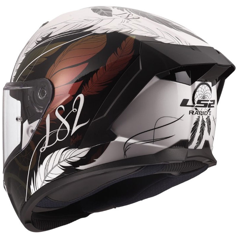 Integrální helma na motorku LS2 FF820 Rapid III Boho lesklá bílo-černo-růžová