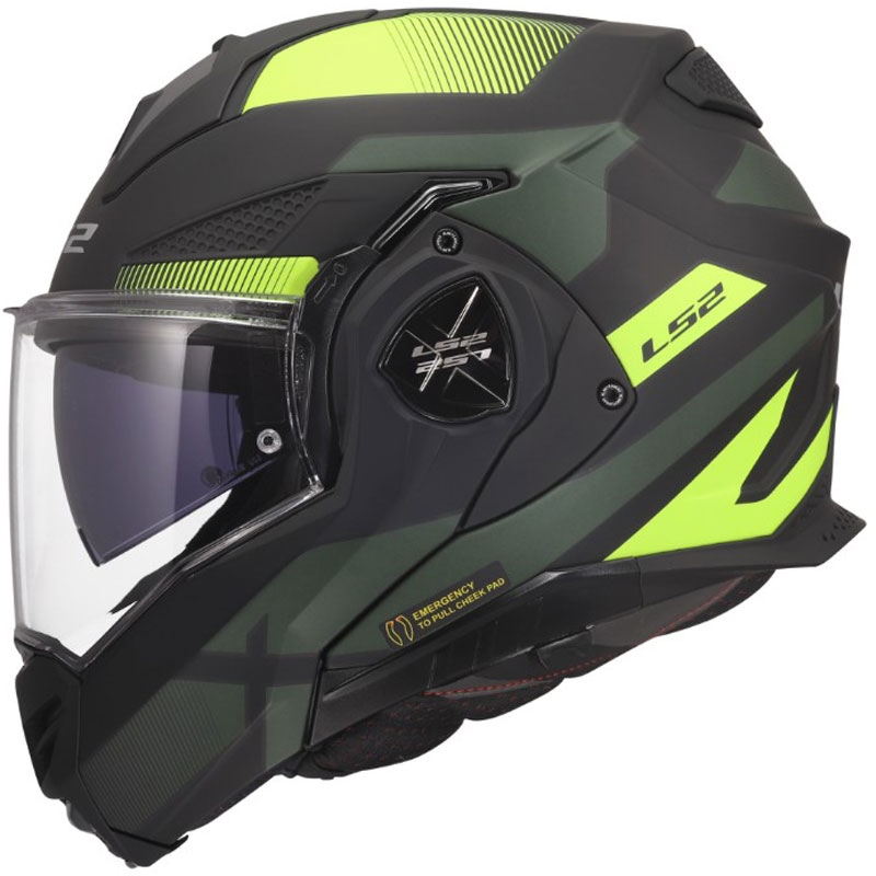 Překlápěcí helma na motorku LS2 FF901 Advant X Nova matná fluo žluto-černá