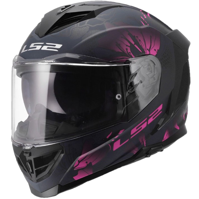 Integrální helma na motorku LS2 FF818 Storm III Burst černo-růžová