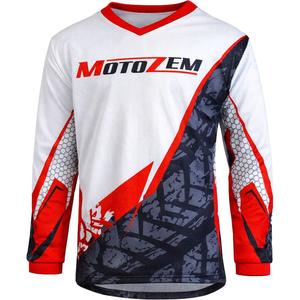 Dětský motokrosový dres MotoZem Ground MX bílo-černo-červený