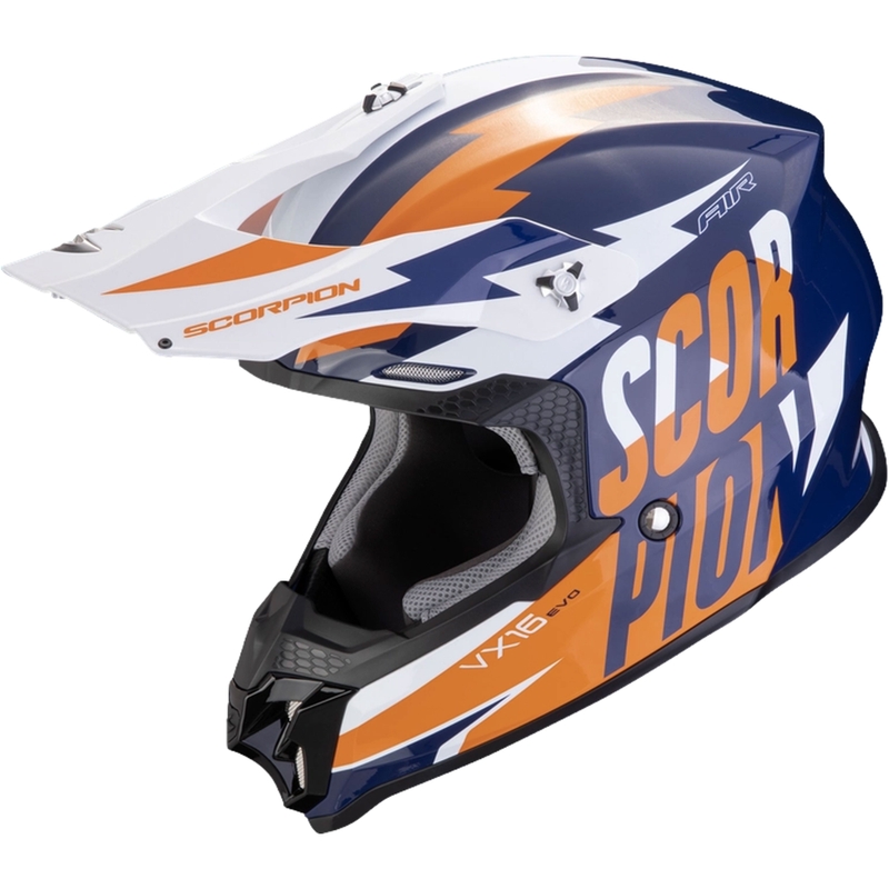 Motokrosová helma Scorpion VX-16 EVO AIR Slanter modro-oranžová výprodej