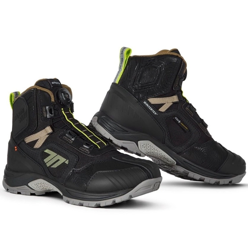 Boty na motorku SEVENTY DEGREES SD-BA7 Stelvio Low černo-pískovo-fluo žluté