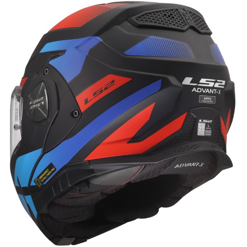 Překlápěcí helma na motorku LS2 FF901 Advant X Nova matná černo-červeno-modrá