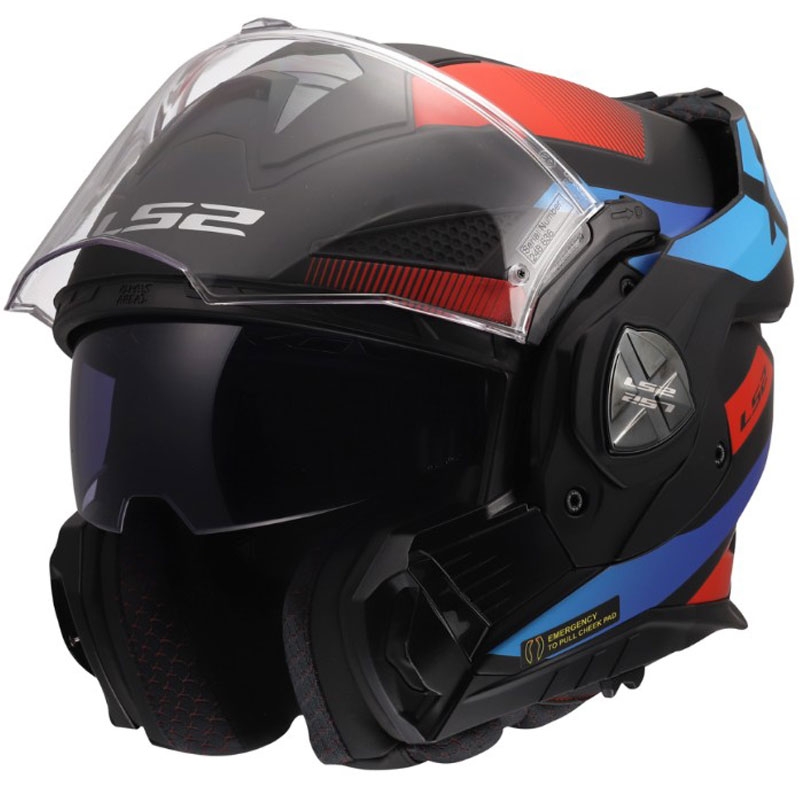 Překlápěcí helma na motorku LS2 FF901 Advant X Nova matná černo-červeno-modrá