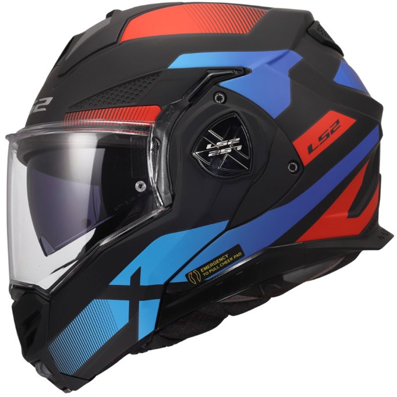 Překlápěcí helma na motorku LS2 FF901 Advant X Nova matná černo-červeno-modrá