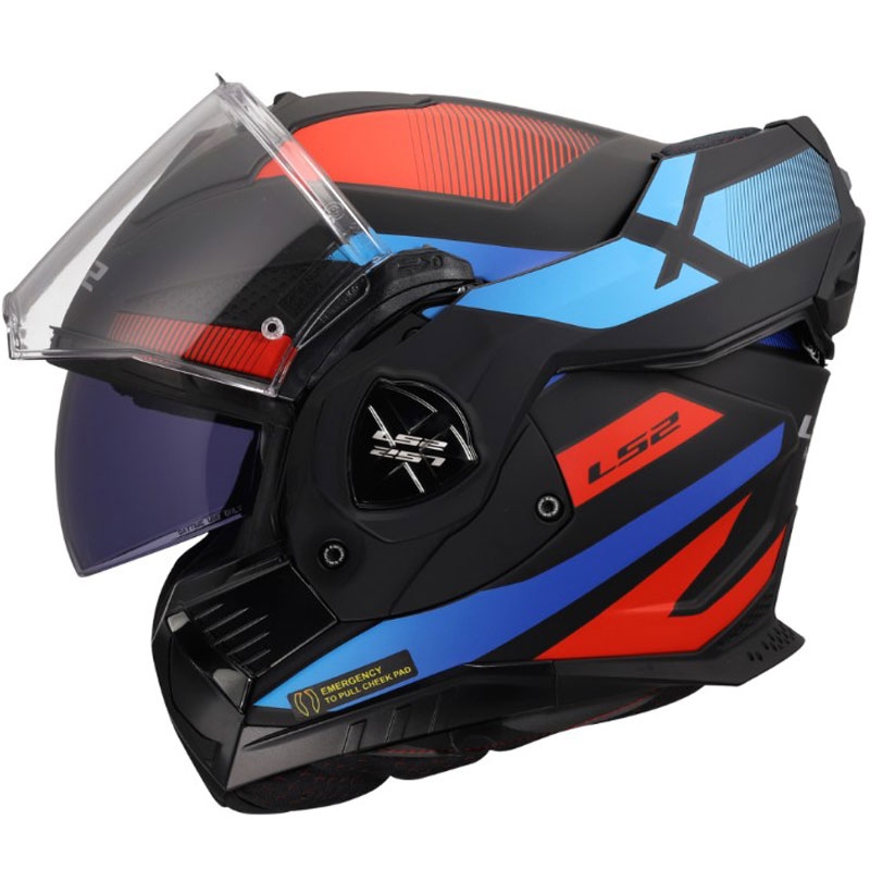 Překlápěcí helma na motorku LS2 FF901 Advant X Nova matná černo-červeno-modrá